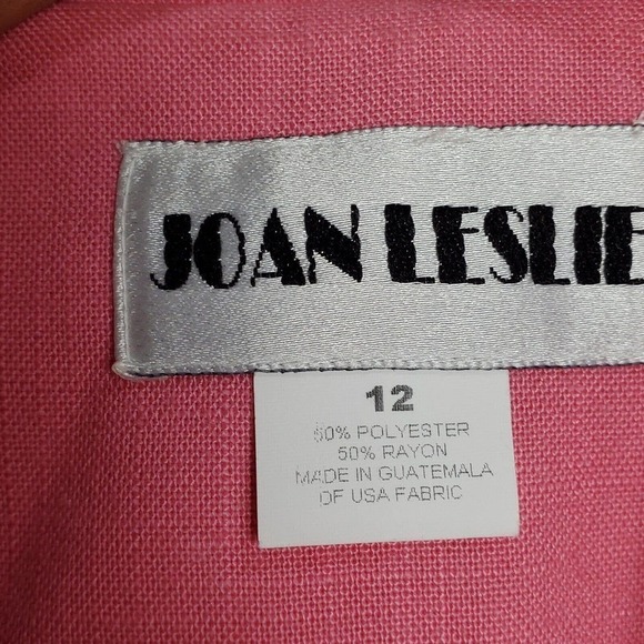 Vintage 90's Joan Leslie Bright Pink Button Down Blazer Jacket Size 12 - Picture 4 of 9